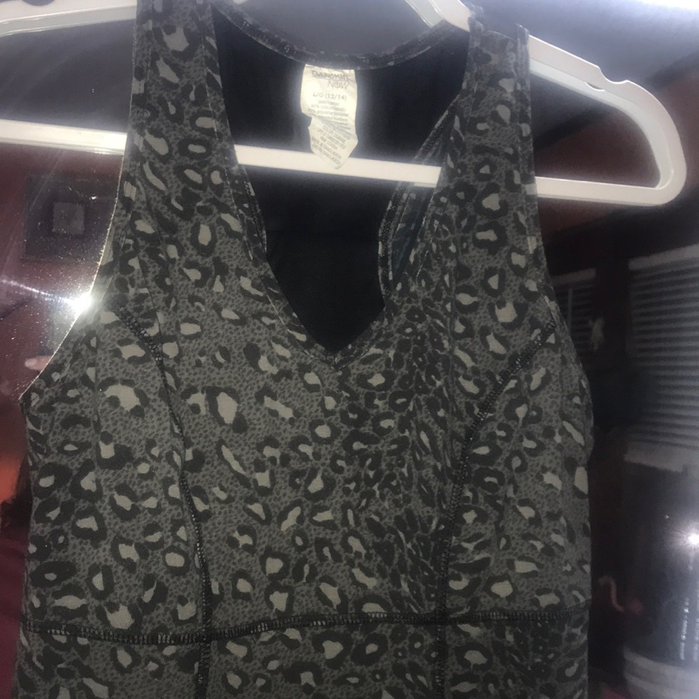Danskin Cheetah Print Mesh Racerback Workout Tank